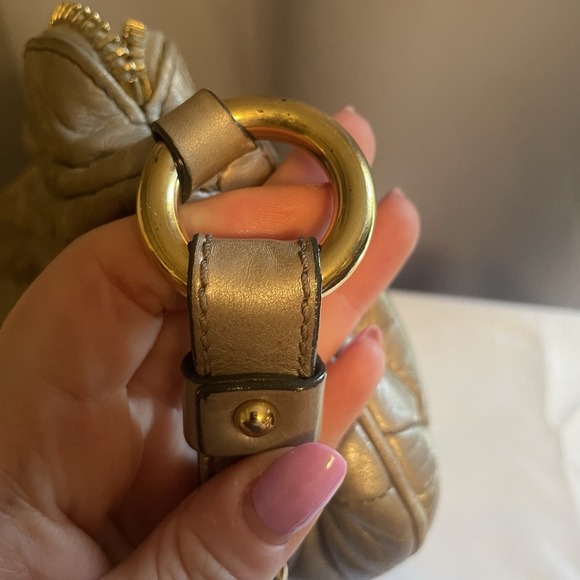 Marc Jacobs Camila Leather Quilted Patchwork Shoulder Bag Purse Italy Gold - Picture 14 of 16